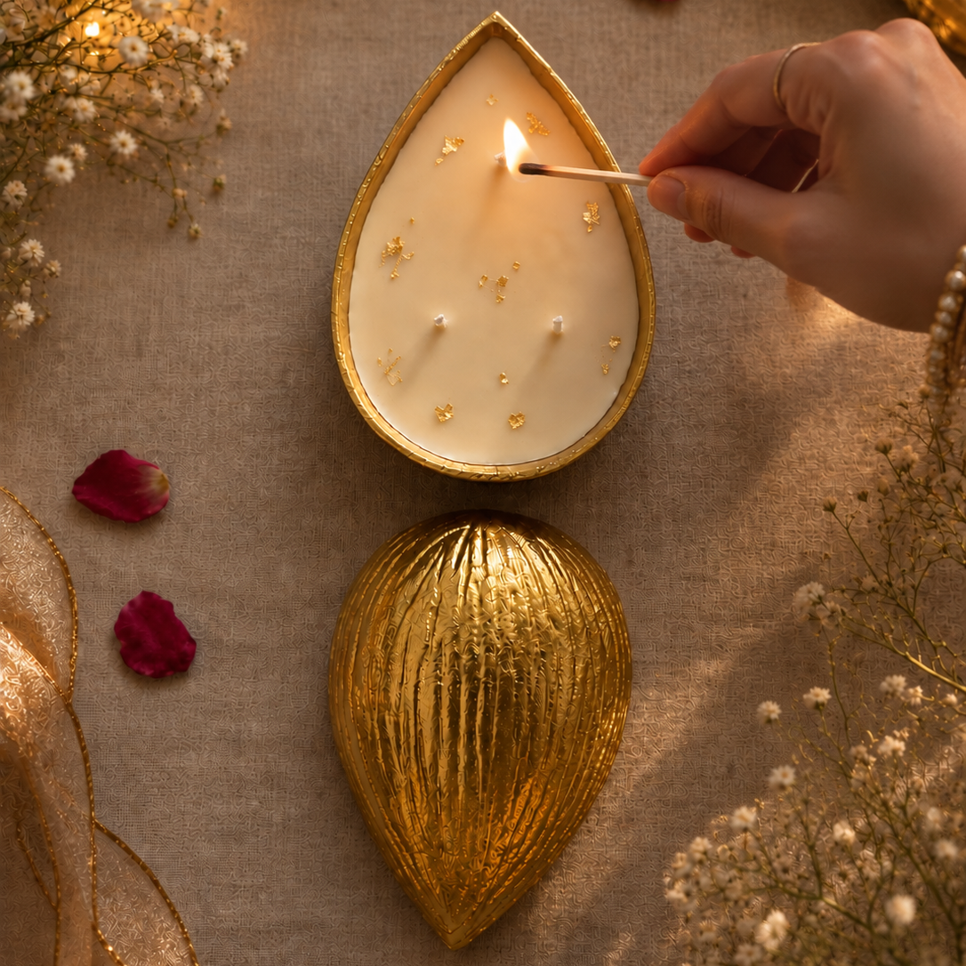 Almond Bowl Candle - Oudh & Rose