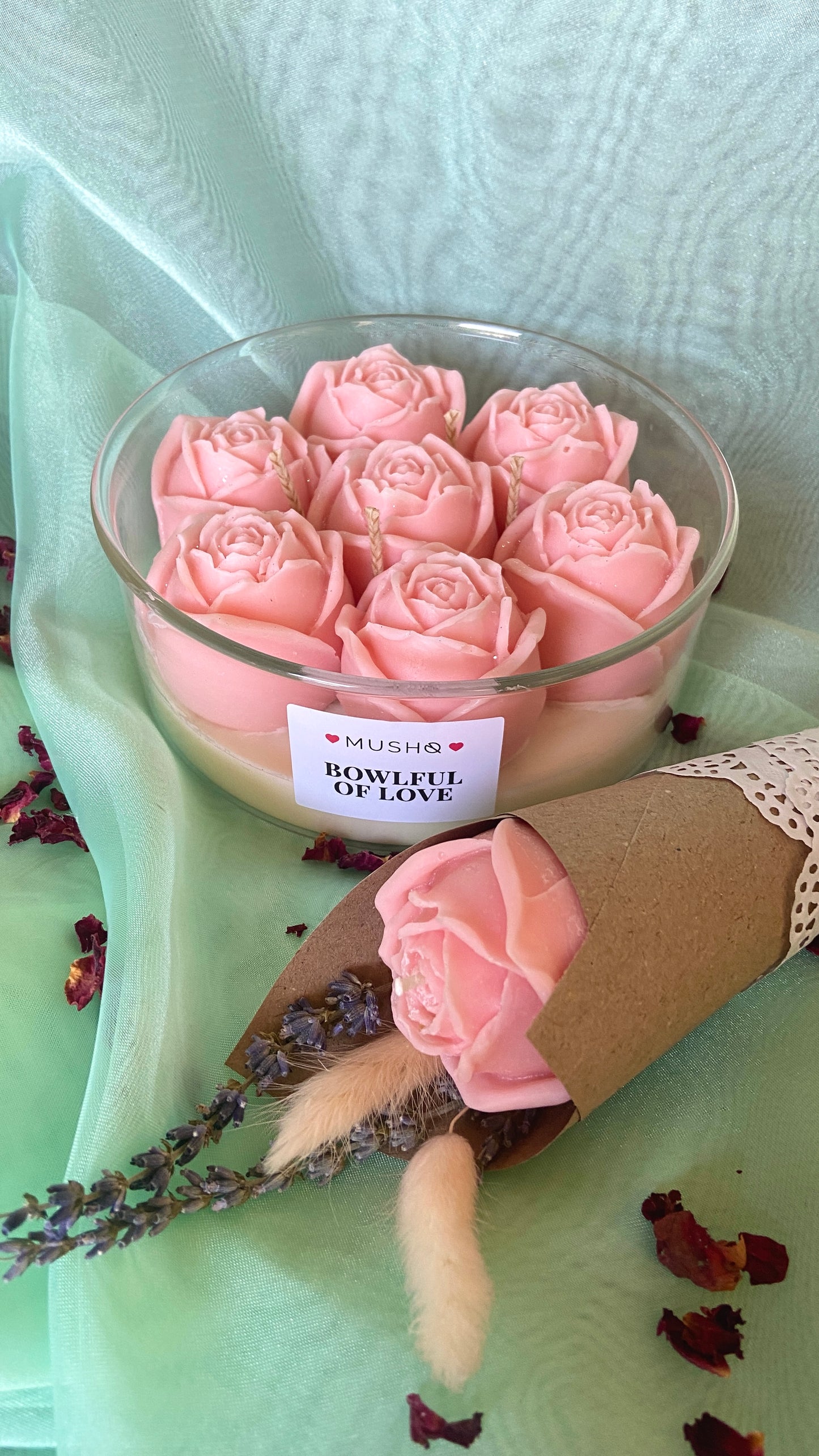 Bowlful of Love (Large + Roses) - Bowl Candle