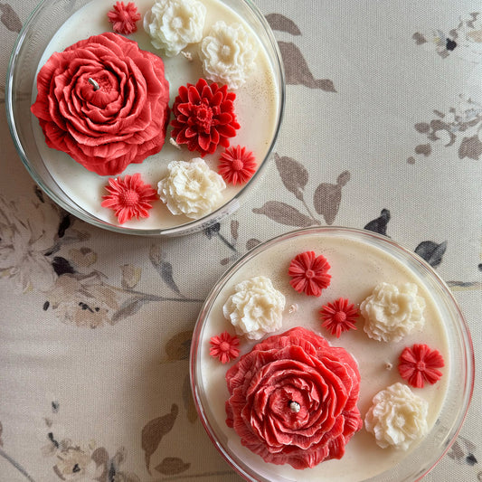 Peony Spring Bouquet - Bowl Candle